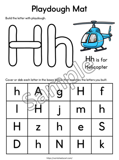 Preschool Alphabet Play Dough Mats Printable, Play Doh Activity, ABC Tracing Practice for Homeschool, Pre-K, Kindergarten, Letter Formation, WWF487
