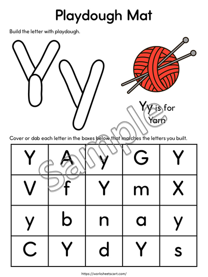 Preschool Alphabet Play Dough Mats Printable, Play Doh Activity, ABC Tracing Practice for Homeschool, Pre-K, Kindergarten, Letter Formation, WWF487