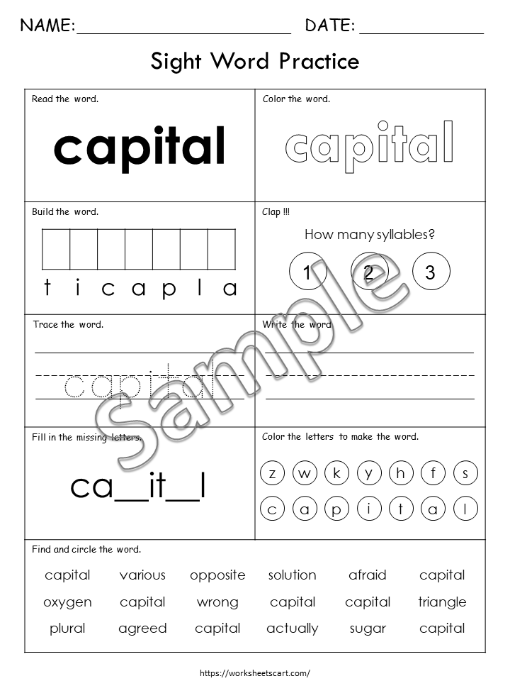 Fry Sight Words Worksheets 7th–10th 100 | Printable Literacy Practice | Reading Fluency Activities | 1st–3rd Grade & ESL, WWF493