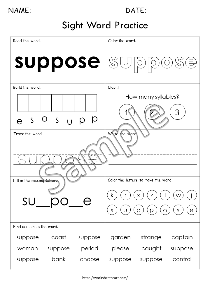 Fry Sight Words Worksheets 7th–10th 100 | Printable Literacy Practice | Reading Fluency Activities | 1st–3rd Grade & ESL, WWF493