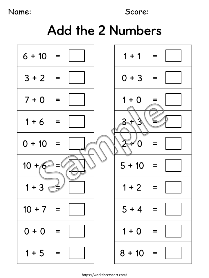 K2 Addition Pdf Addition Worksheets Printable Set | 2 & 3 Addend Math Practice for K–2 ...