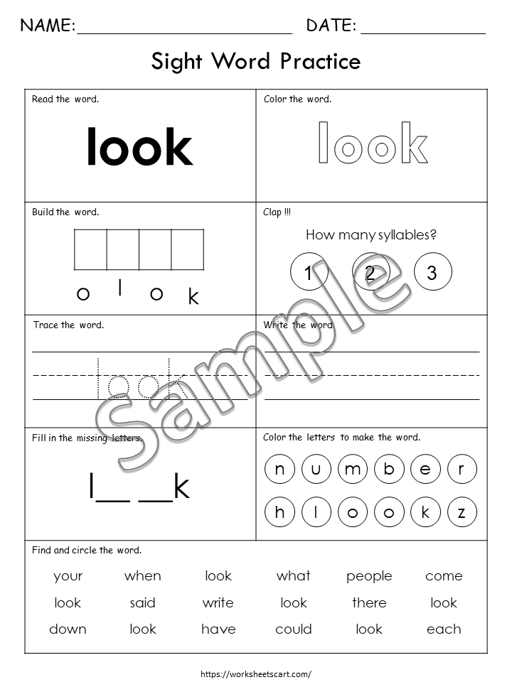 Fry Sight Words Worksheets 1st–10th Hundred | 1000 High-Frequency Word Practice | Printable Reading Activities for Kids | Homeschool | PDF | WWF496