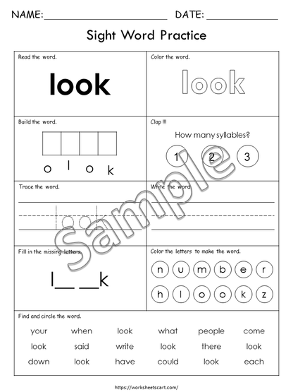 Fry Sight Words Worksheets 1st–10th Hundred | 1000 High-Frequency Word Practice | Printable Reading Activities for Kids | Homeschool | PDF | WWF496