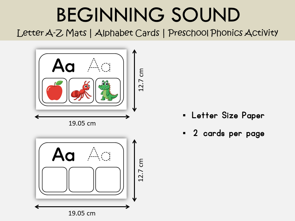 Beginning Sound Alphabet Matching Game Printable | ABC Phonics Activity, WWF498