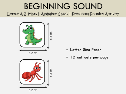 Beginning Sound Alphabet Matching Game Printable | ABC Phonics Activity, WWF498