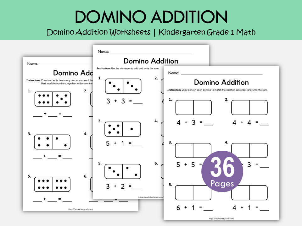 Dashes Math Worksheets Domino Addition Worksheet Domino Dash | Worksheet | Education.com