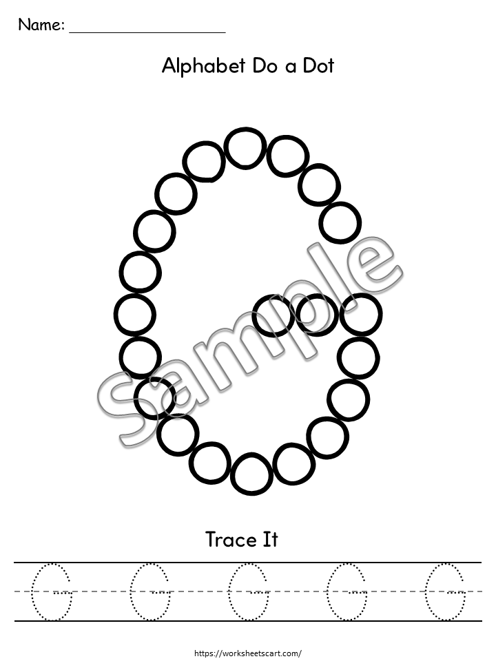 Do-A-Dots Alphabet Worksheets, Dot the Letters Activity and Tracing Worksheets A-Z Printable for Toddlers and Preschool, Homeschooling, WWF503