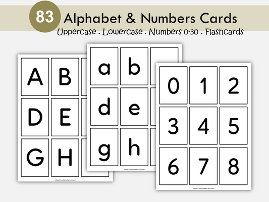 Flashcards Bundle Printable - Alphabet and Numbers 0-30, WWF504