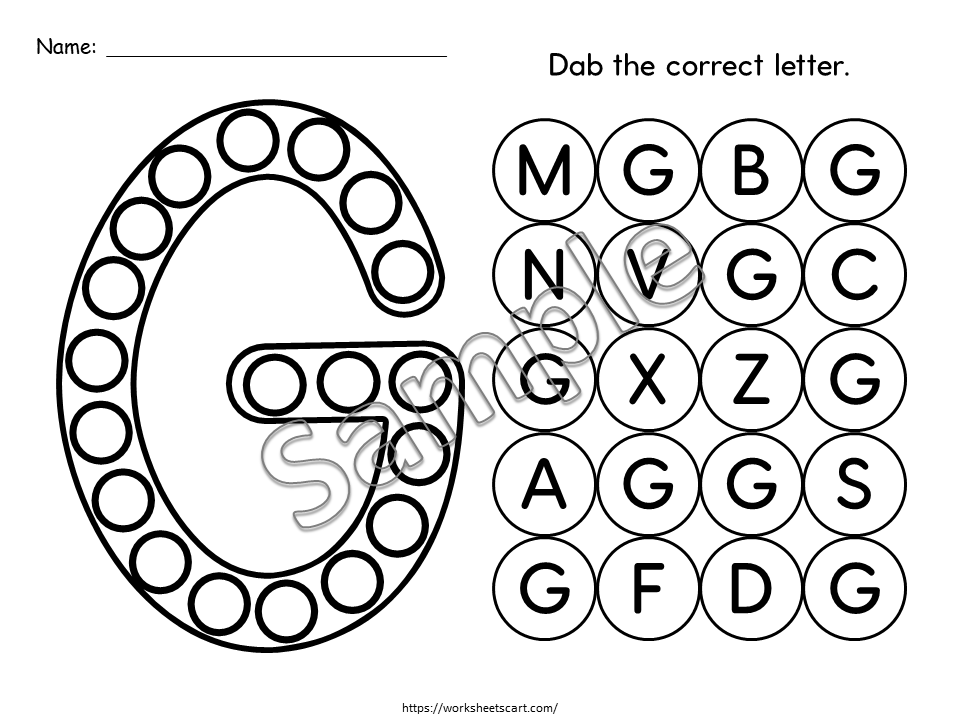 Dot the Letters Activity, Preschool Uppercase Alphabet A-Z Do-A-Dots Worksheets, Letter Recognition Printable for Toddlers, Kindergarten, WWF505