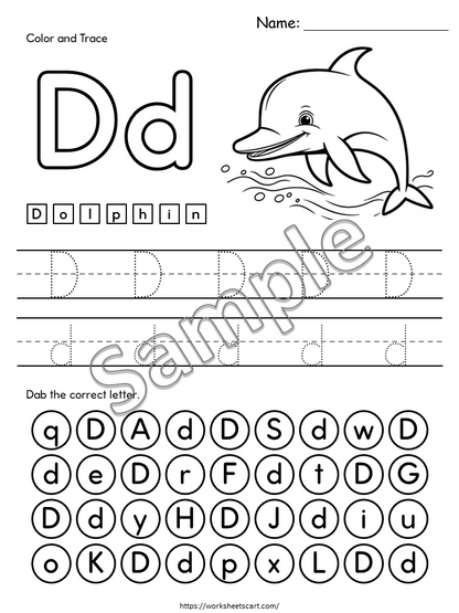 Alphabet Worksheets Printable | ABC Letter Tracing, Coloring & Dot the Letter | Alphabet Activities for Preschool | PreK and Kindergarten, WWF506