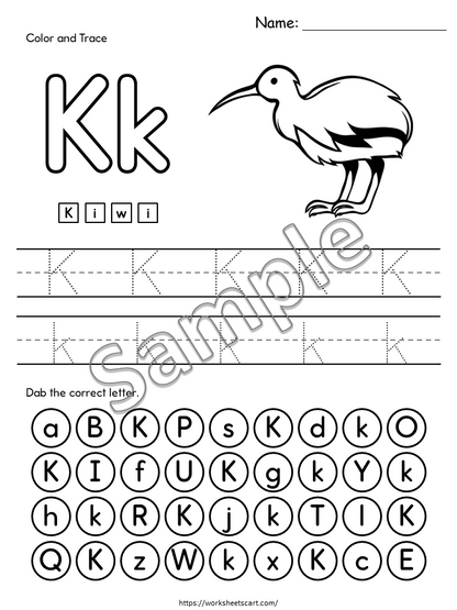 Alphabet Worksheets Printable | ABC Letter Tracing, Coloring & Dot the Letter | Alphabet Activities for Preschool | PreK and Kindergarten, WWF506