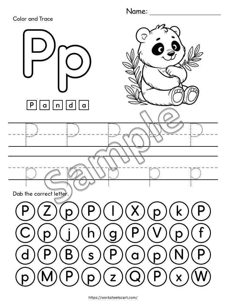 Alphabet Worksheets Printable | ABC Letter Tracing, Coloring & Dot the Letter | Alphabet Activities for Preschool | PreK and Kindergarten, WWF506