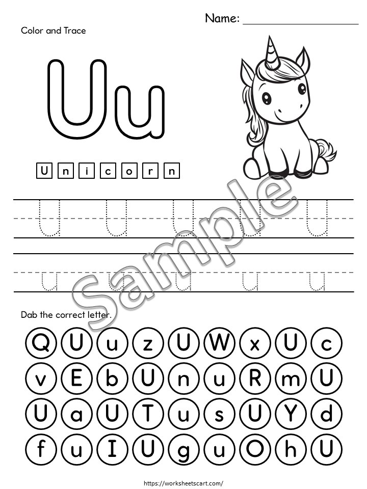 Alphabet Worksheets Printable | ABC Letter Tracing, Coloring & Dot the Letter | Alphabet Activities for Preschool | PreK and Kindergarten, WWF506