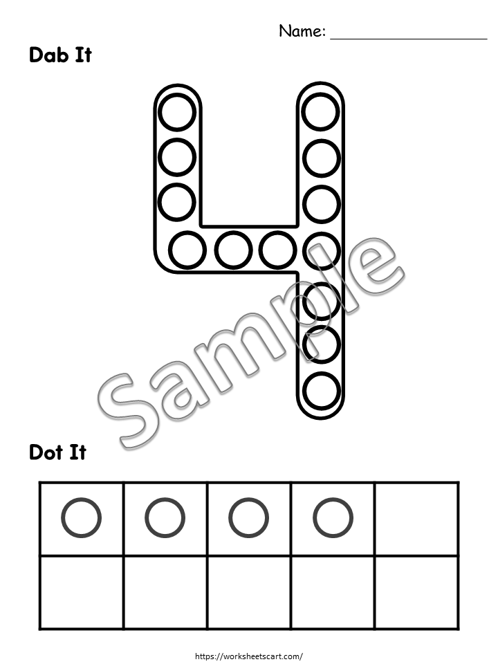 Do a Dot Number Printable for Toddlers | Number Dab and Dot Worksheets 1-20 | Dot marker Activity for Preschool and Kindergarten, WWF507