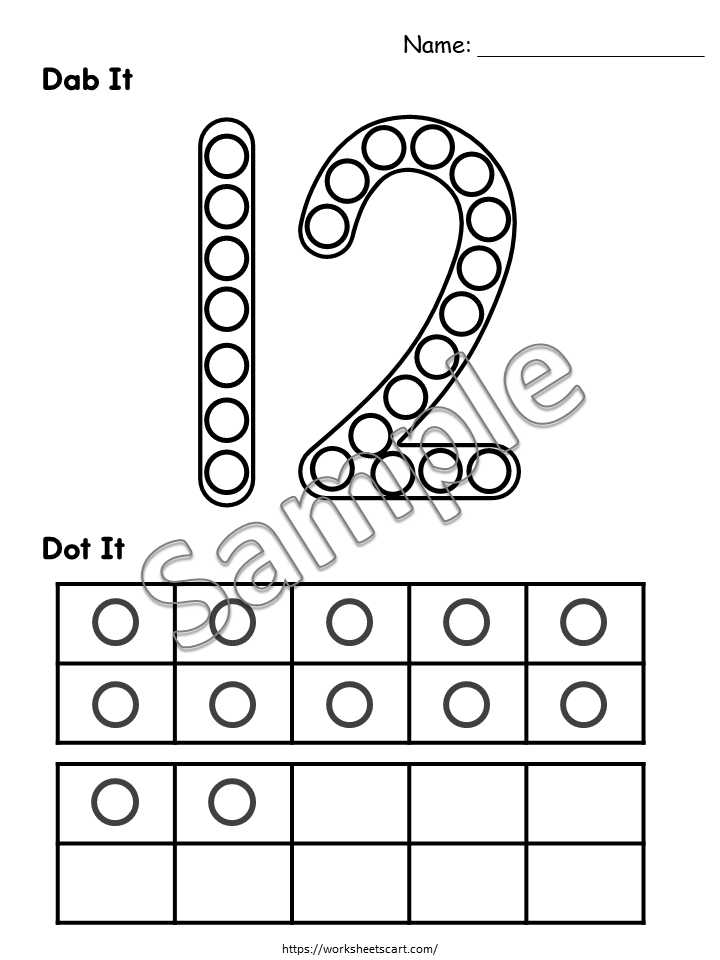 Do a Dot Number Printable for Toddlers | Number Dab and Dot Worksheets 1-20 | Dot marker Activity for Preschool and Kindergarten, WWF507