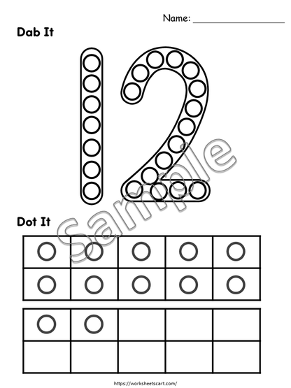 Do a Dot Number Printable for Toddlers | Number Dab and Dot Worksheets 1-20 | Dot marker Activity for Preschool and Kindergarten, WWF507
