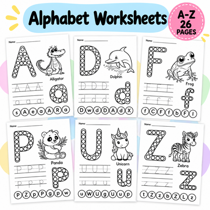 Alphabet Tracing Worksheets & Dot Marker ABC Activities for Preschool and Kindergarten, WWF508
