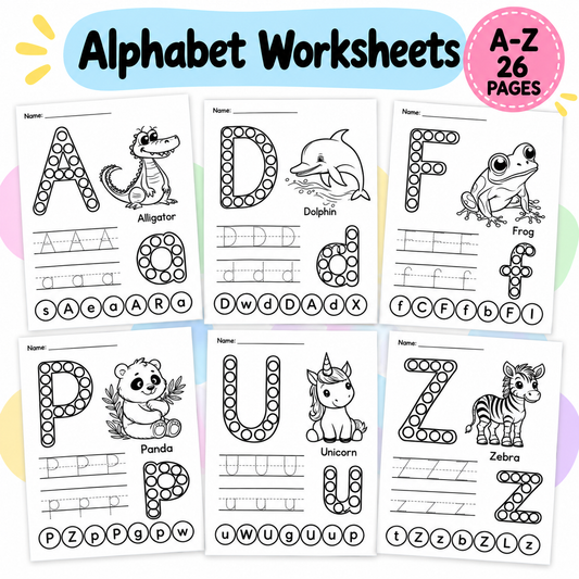 Alphabet Tracing Worksheets & Dot Marker ABC Activities for Preschool and Kindergarten, WWF508
