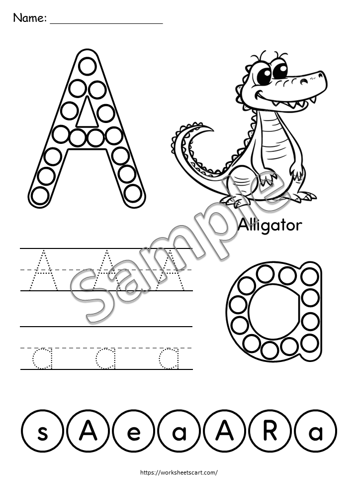 Dot the Letters Alphabet Worksheets | Upper & Lowercase Tracing + Dot Marker Activities | A-Z Printable for Preschool and Toddlers, WWF508