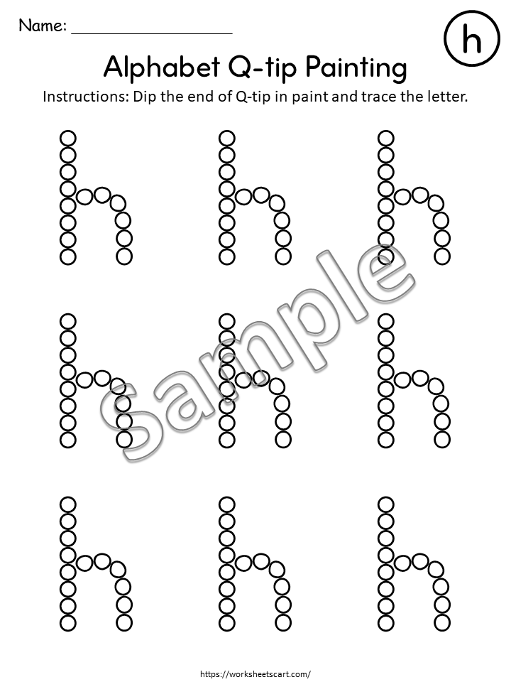 Alphabet Tracing with Q-Tips Printable | A-Z Fine Motor Skill Worksheets | Preschool Letter Learning Activity, WWF510