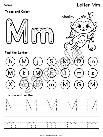 Alphabet Worksheets A–Z Printable | Trace, Write, Find & Color for Kids, WWF512