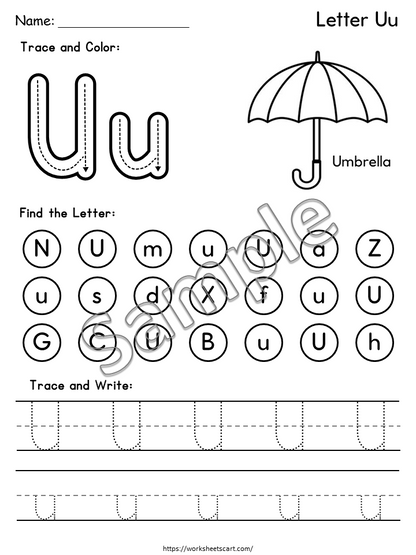 Alphabet Worksheets A–Z Printable | Trace, Write, Find & Color for Kids, WWF512