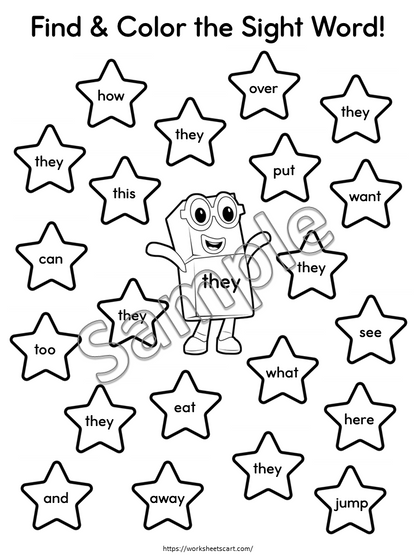 Sight Word Search Activity for Kindergarten | Reading Practice Worksheets | Homeschool Printable, WWF520