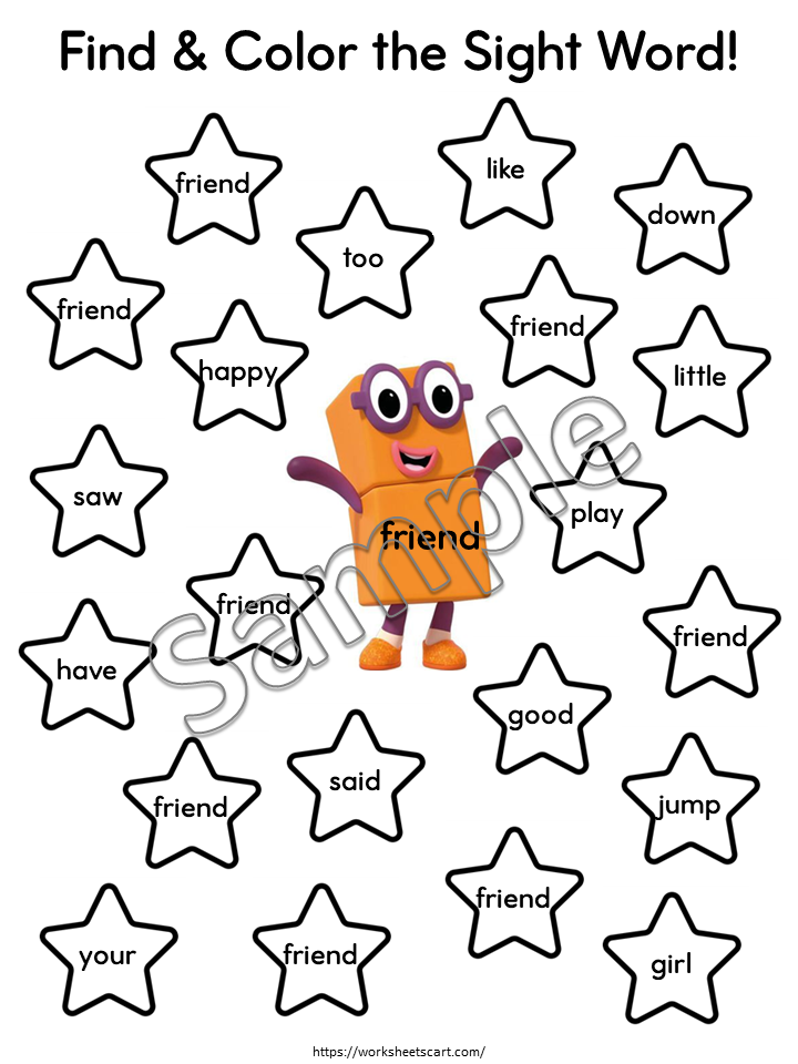 Kindergarten Sight Word Search Worksheets Printable | 58 Fun Word Find Pages, WWF523