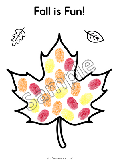 Fall Craft Activities Printable for Kids – Tear, Paste & Paint Autumn Leaf Art, WWF525