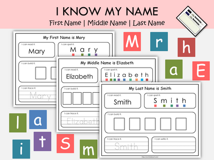 Dry Erase Name Mat Printable – Name Tracing Practice for Preschool, Kindergarten & Montessori, WWF536