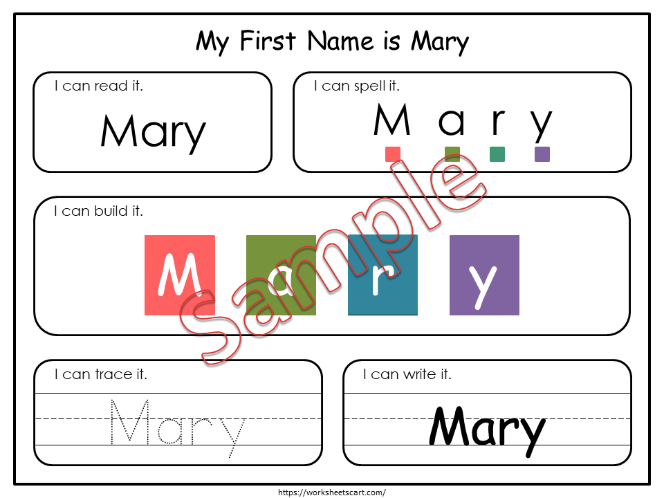 Dry Erase Name Mat Printable – Name Tracing Practice for Preschool, Kindergarten & Montessori, WWF536