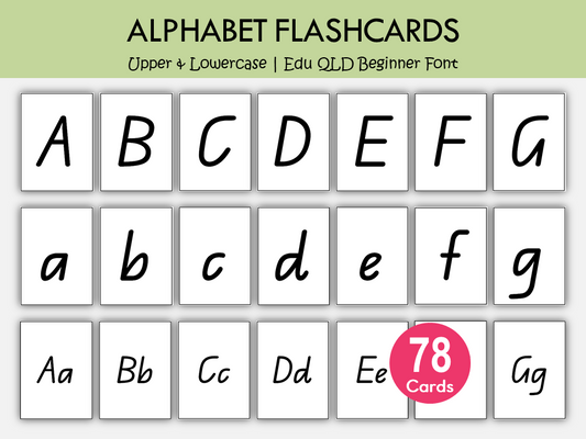 Printable Alphabet Flashcards A–Z (Uppercase, Lowercase & Aa) — 78 Black & White Cards (A4), WWF544