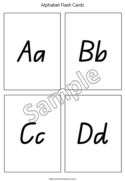 Printable Alphabet Flashcards A–Z (Uppercase, Lowercase & Aa) — 78 Black & White Cards (A4), WWF544