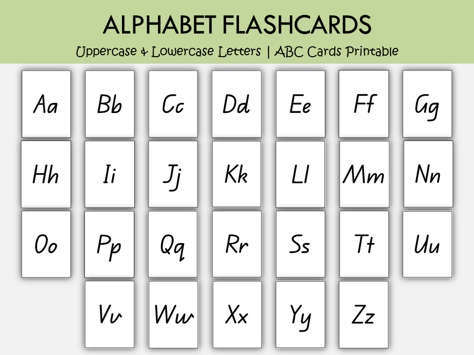 Printable Alphabet Flashcards A–Z (Uppercase, Lowercase & Aa) — 78 Black & White Cards (A4), WWF544