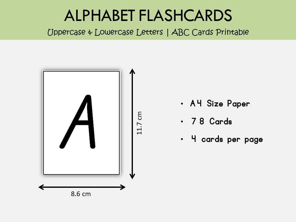 Printable Alphabet Flashcards A–Z (Uppercase, Lowercase & Aa) — 78 Black & White Cards (A4), WWF544