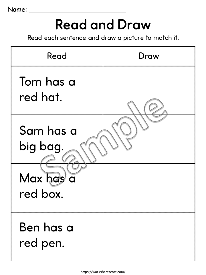 CVC Reading Worksheets PDF | Short Stories with Questions | Phonics Activities for Kindergarten & 1st Grade | Read and Draw | Word Families Bundle, WWF546