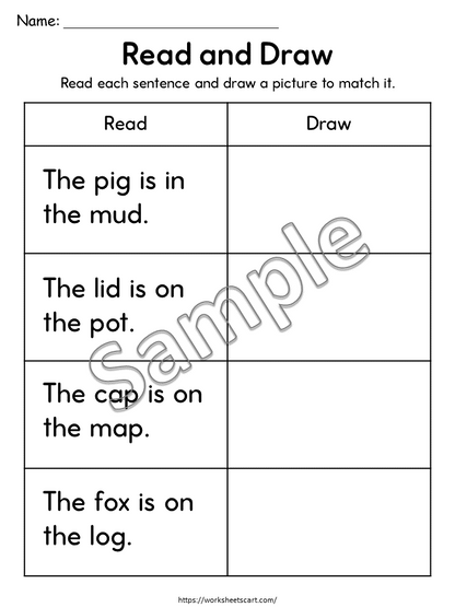 CVC Reading Worksheets PDF | Short Stories with Questions | Phonics Activities for Kindergarten & 1st Grade | Read and Draw | Word Families Bundle, WWF546