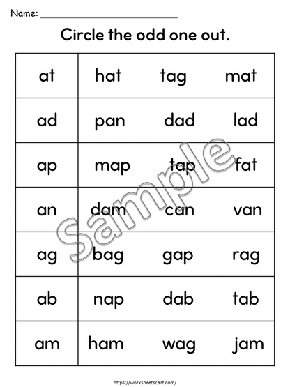CVC Reading Worksheets PDF | Short Stories with Questions | Phonics Activities for Kindergarten & 1st Grade | Read and Draw | Word Families Bundle, WWF546