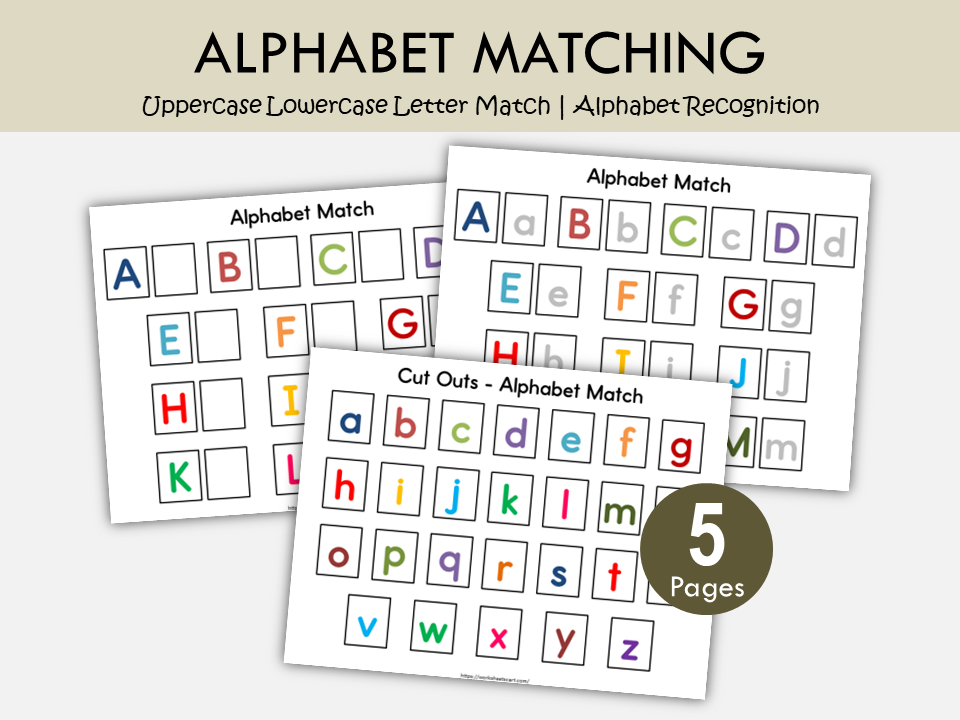 Alphabet Matching Activity Printable | Uppercase & Lowercase Letter Match for Preschool & Kindergarten, WWF551