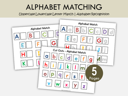 Alphabet Matching Activity Printable | Uppercase & Lowercase Letter Match for Preschool & Kindergarten, WWF551