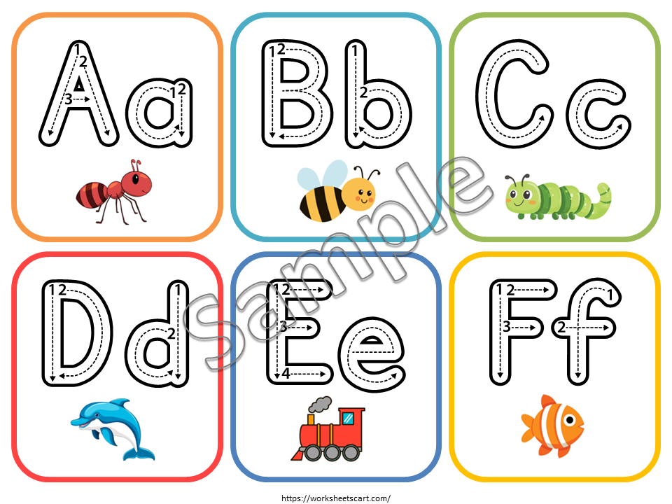 Alphabet Tracing Cards Printable PDF | Uppercase & Lowercase Letter Tracing | Beginning Sounds Activity for Preschool & Kindergarten, WWF553