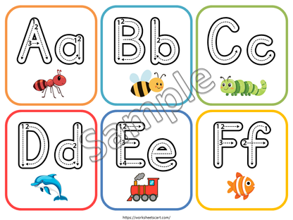 Alphabet Tracing Cards Printable PDF | Uppercase & Lowercase Letter Tracing | Beginning Sounds Activity for Preschool & Kindergarten, WWF553
