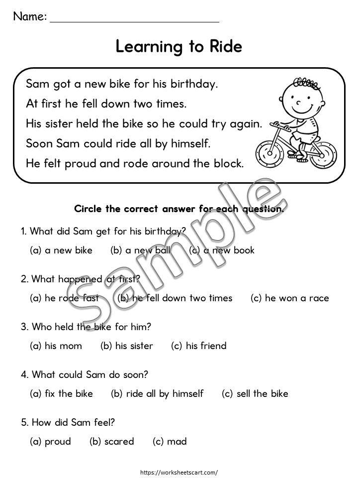 Kindergarten Reading Comprehension Worksheets PDF | Grade 1 Reading Passages with Questions | Printable Reading Activities, WWF556