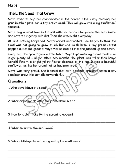Grade 3 Reading Comprehension Worksheets with Answer Key | 30 Printable Reading Passages PDF, WWF560