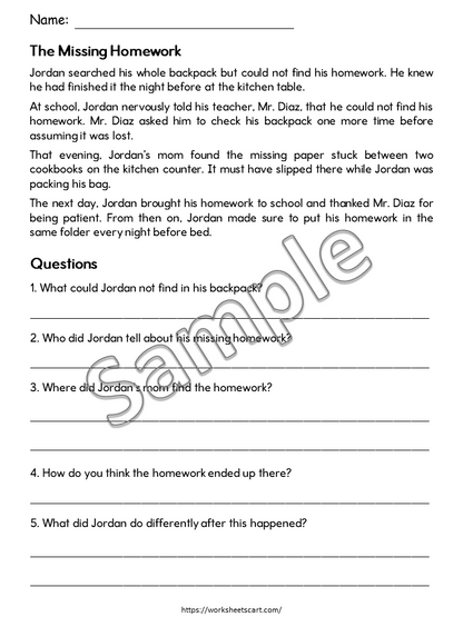 Grade 3 Reading Comprehension Worksheets with Answer Key | 30 Printable Reading Passages PDF, WWF560