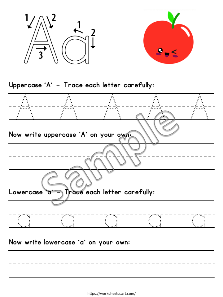 Alphabet Tracing Worksheets A-Z Printable | Preschool & Kindergarten Handwriting Practice PDF, WWF561