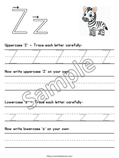 Alphabet Tracing Worksheets A-Z Printable | Preschool & Kindergarten Handwriting Practice PDF, WWF561