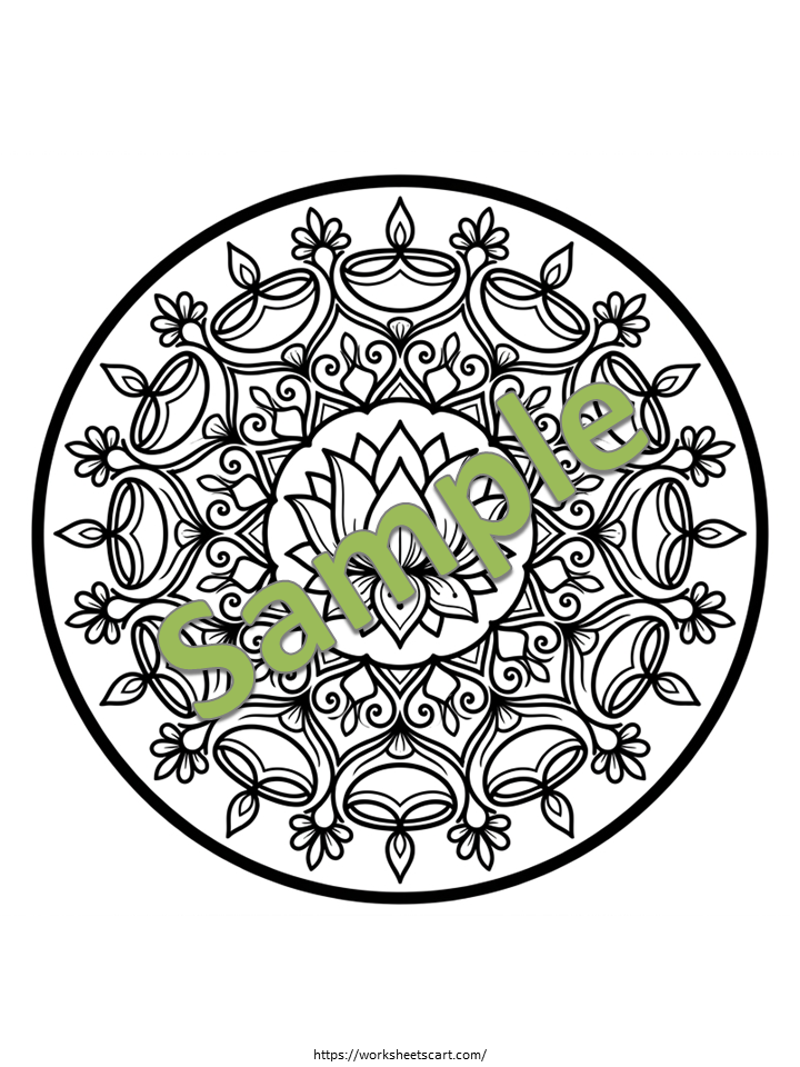 Diwali Rangoli Coloring Pages for Kids | Printable Diwali Craft Activity, WWF566