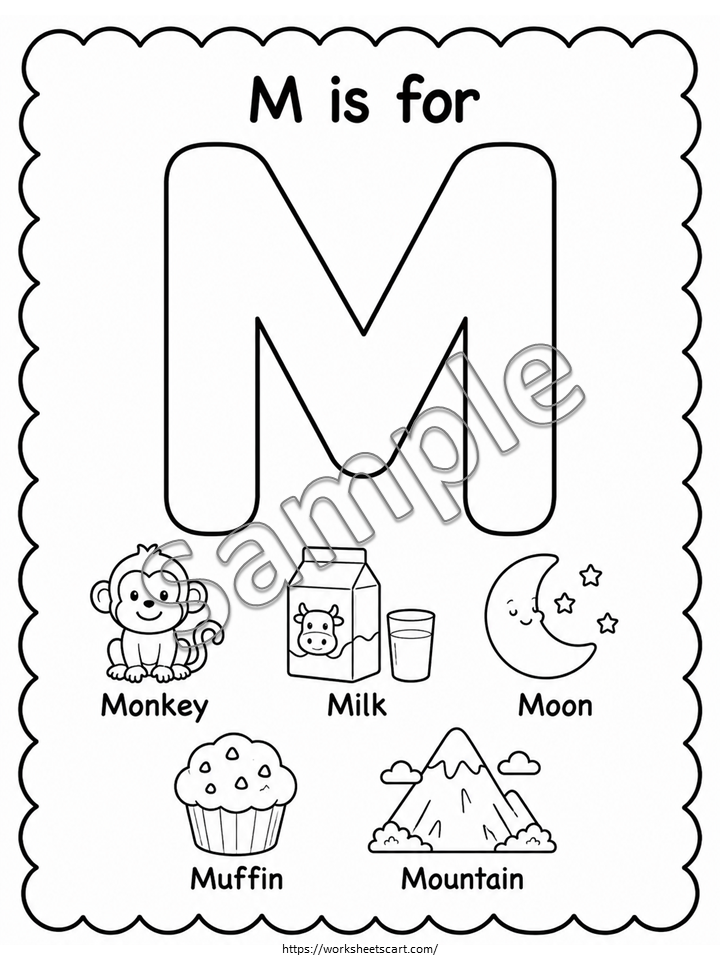 Alphabet Coloring Worksheets A-Z | Beginning Sounds & ABC Printable for Preschool, WWF568