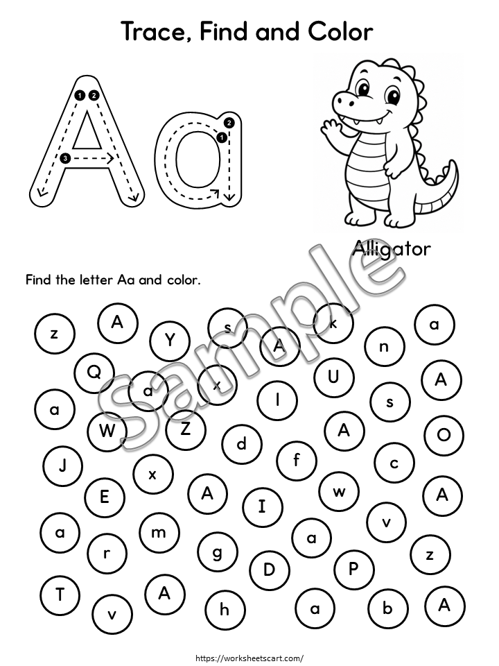 Alphabet Letter Recognition Worksheets | Uppercase & Lowercase Tracing | Preschool Kindergarten, WWF570